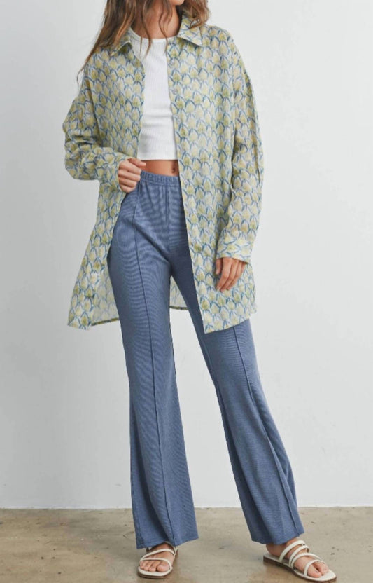 Buttermelon - Golden Bloom Oversized Button-down Shirt