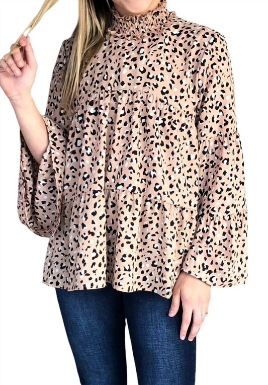 Karlie - TIERED LEOPARD BLOUSE