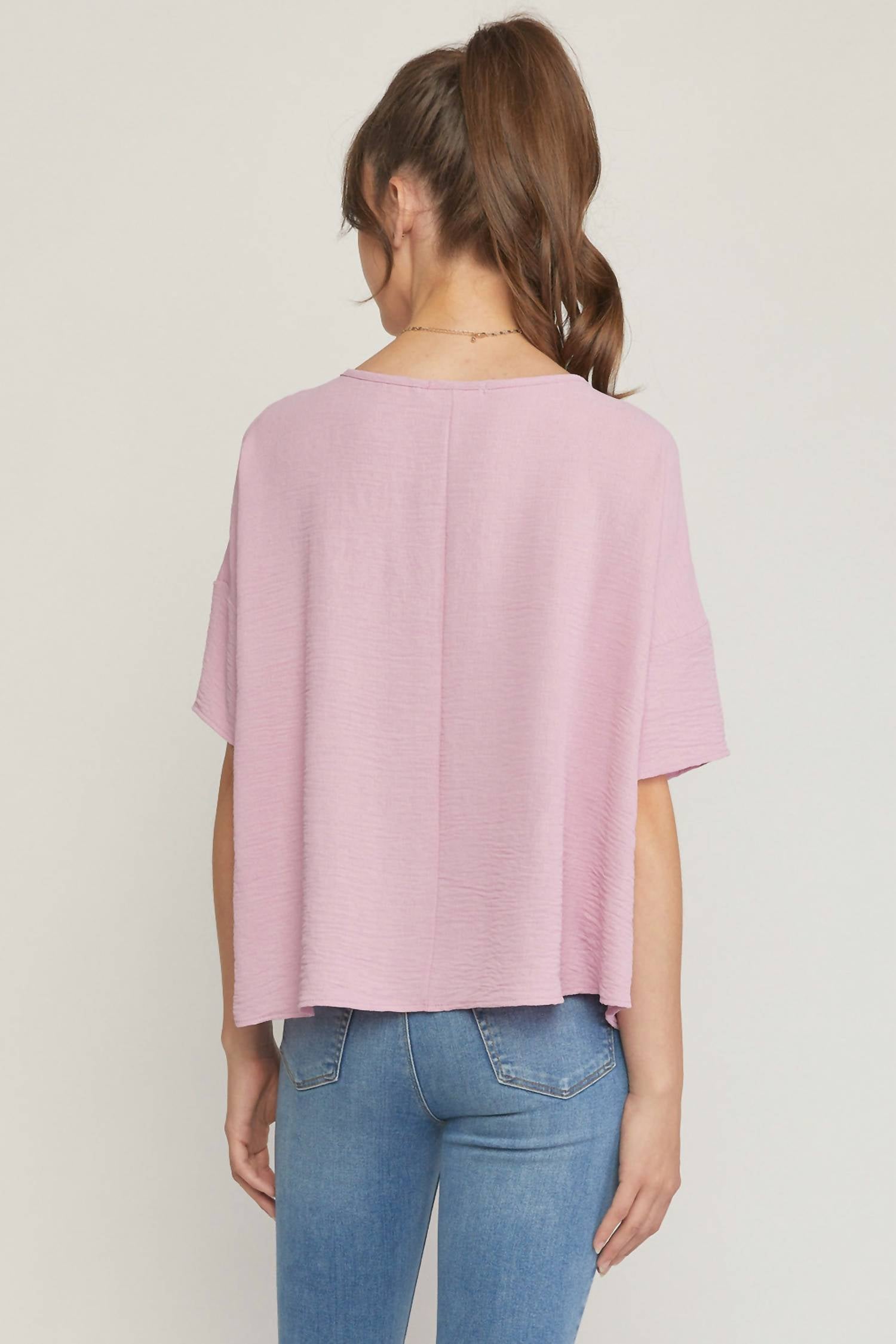 Entro - Round Neck Babydoll Top