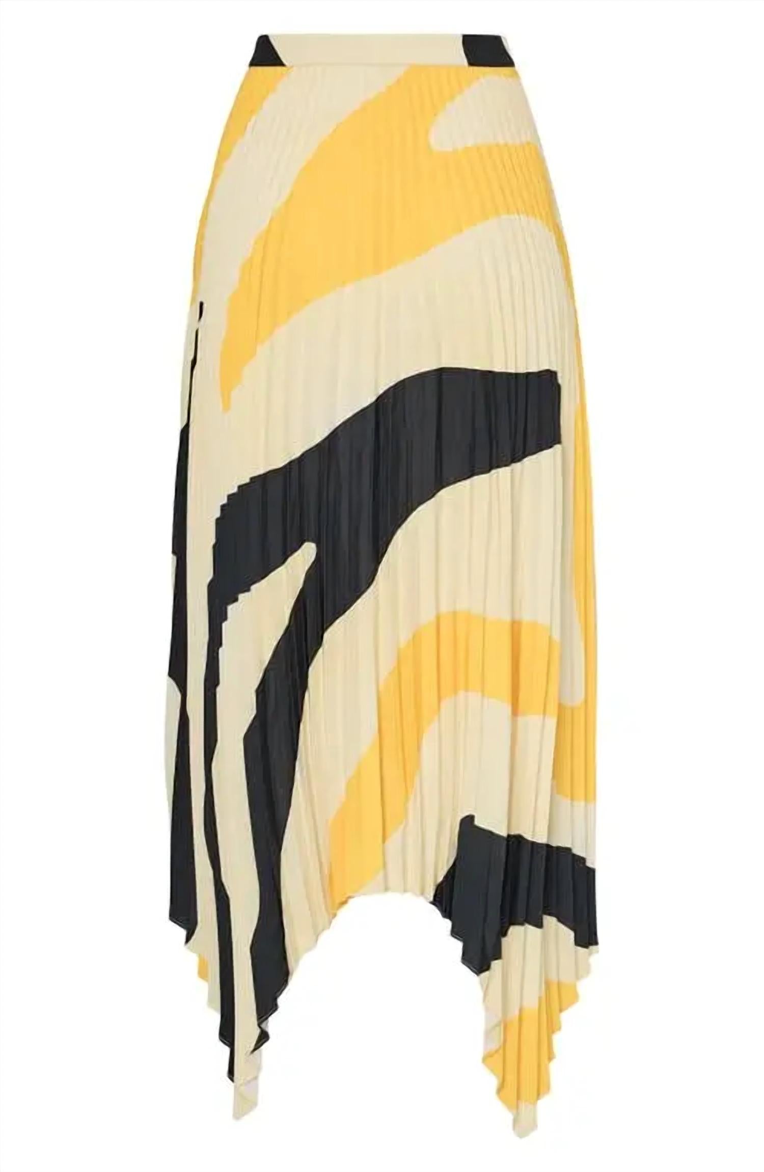 Milly - Irene Zebra Pleated Midi Skirt
