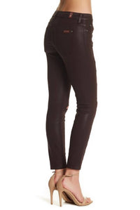 7 For All Mankind - Coated Distressed Skinny Jeans
