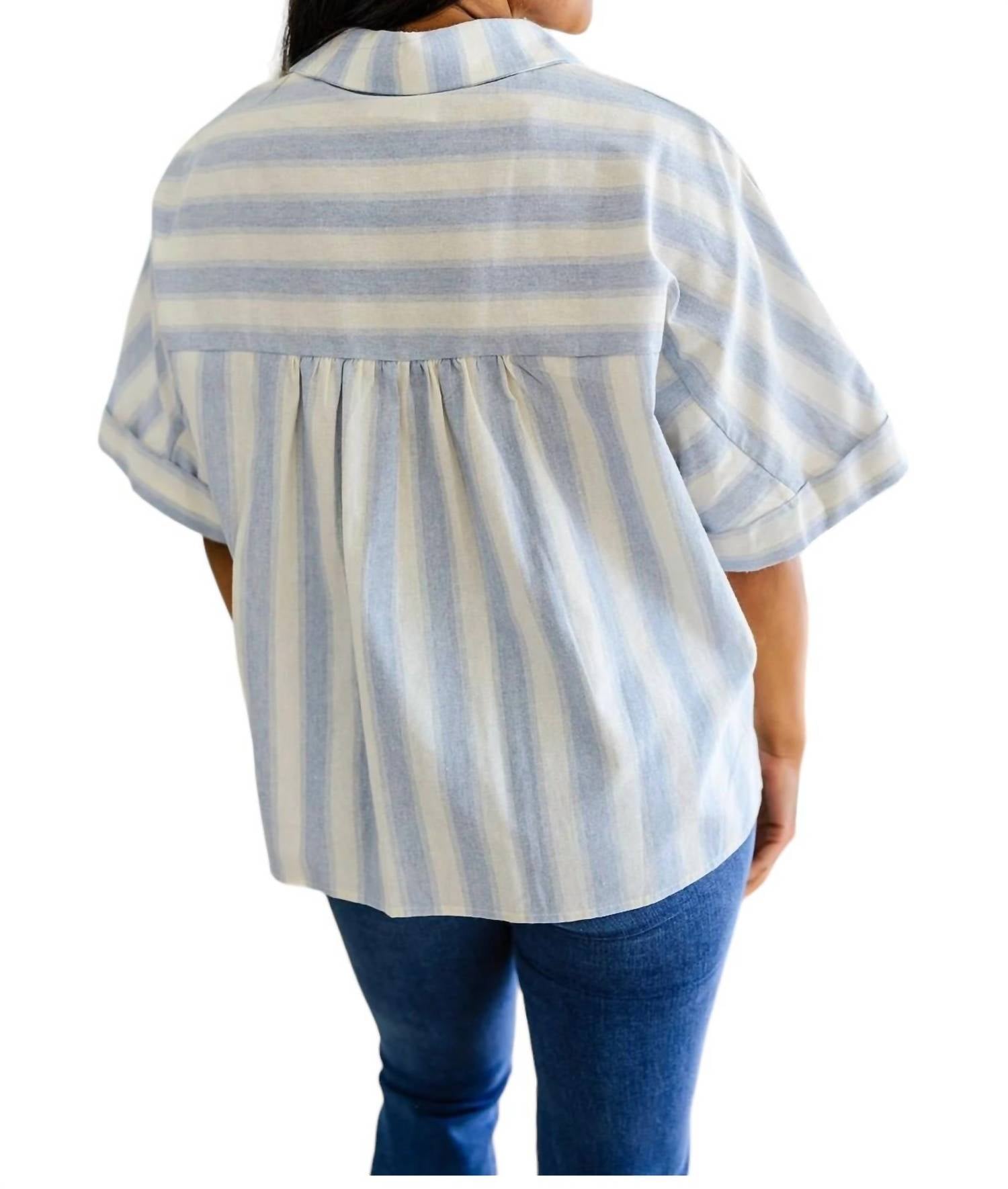 Andree By Unit - Tailored to Relax Striped Button Down Shirt