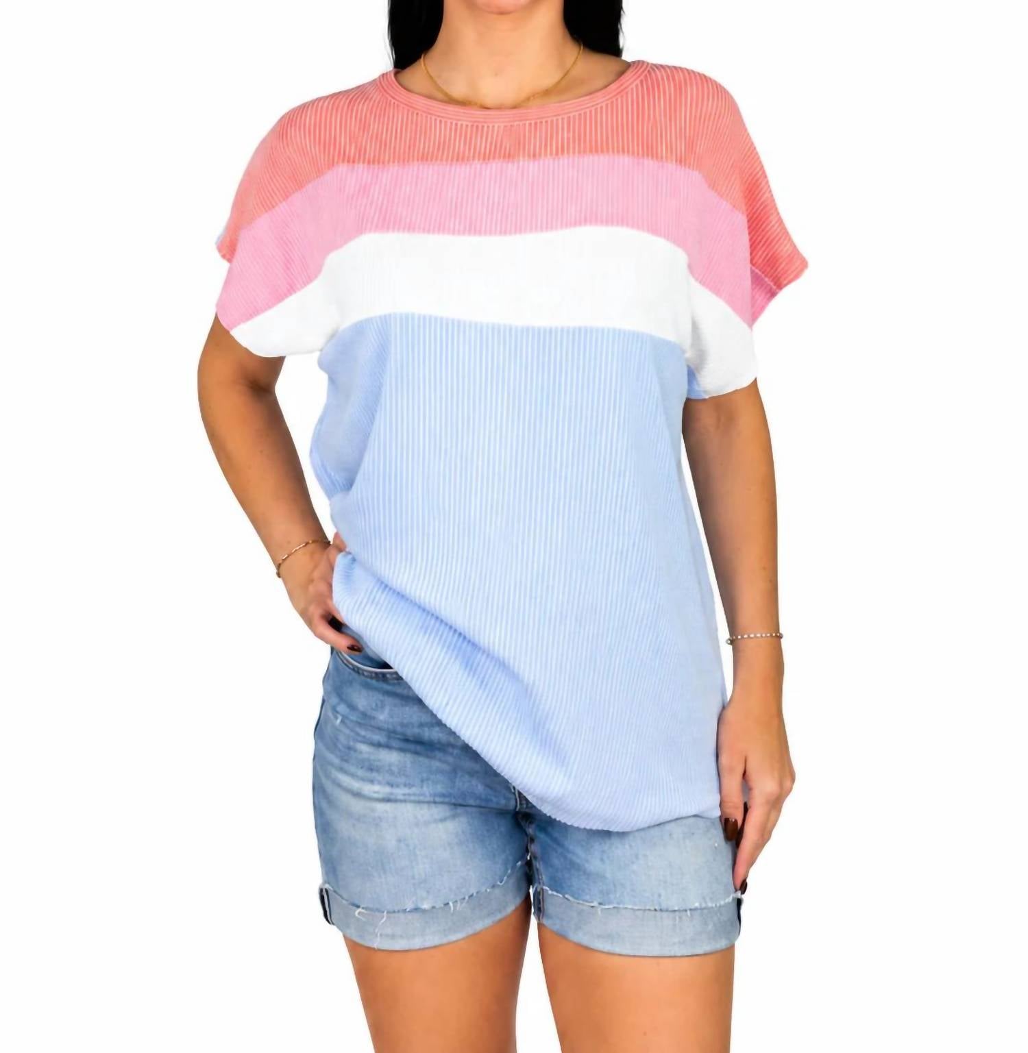 7Th Ray - Textured Short Sleeve Top