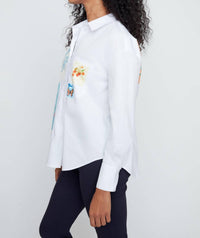 Renuar - Vintage Postcard Charm Button Up Blouse