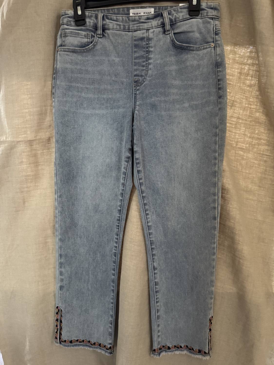 TRIBAL cropped jean in light breeze - women's jeans - view 4