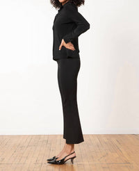 Avenue Montaigne Leo Stretch Cropped Flare Trousers in black - women's pants - alternate view