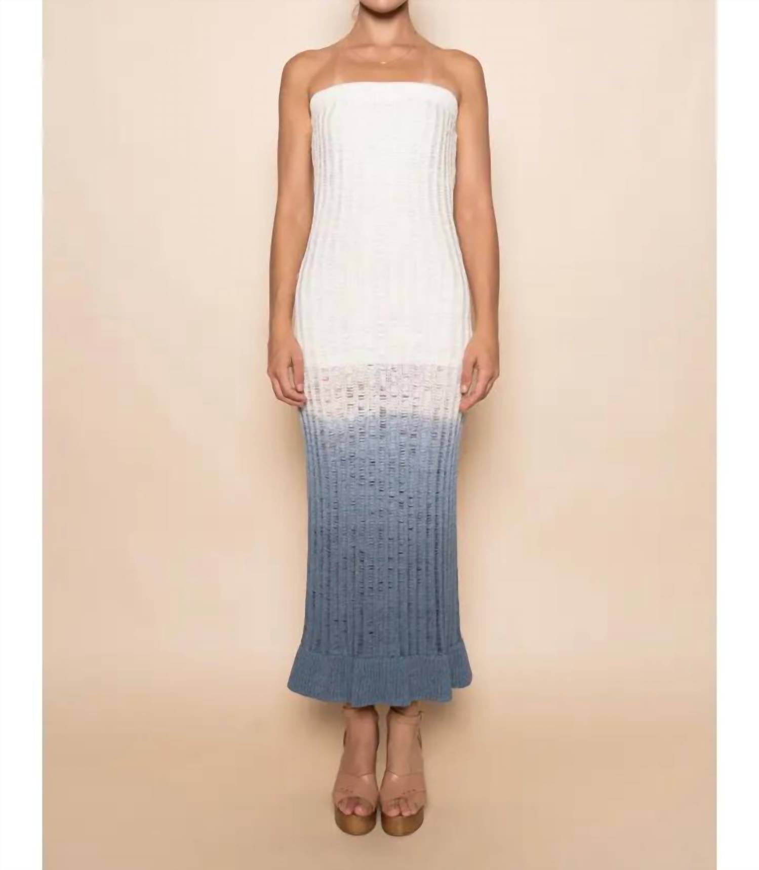 Fore Collection - Strapless Knitted Ombre Maxi Dress