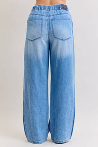 Judy Blue - High Waist Wilhelmina Elastic Waistband Drawstring & Side Panel Denim Jeans