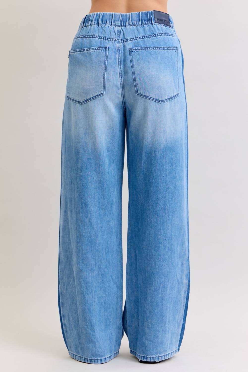 Judy Blue - High Waist Wilhelmina Elastic Waistband Drawstring & Side Panel Denim Jeans