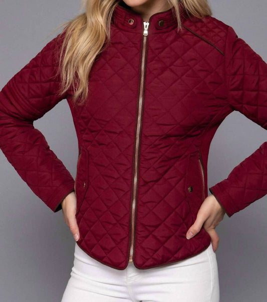 Active Basic - Lightweight Suede Trim Quilted Jacket