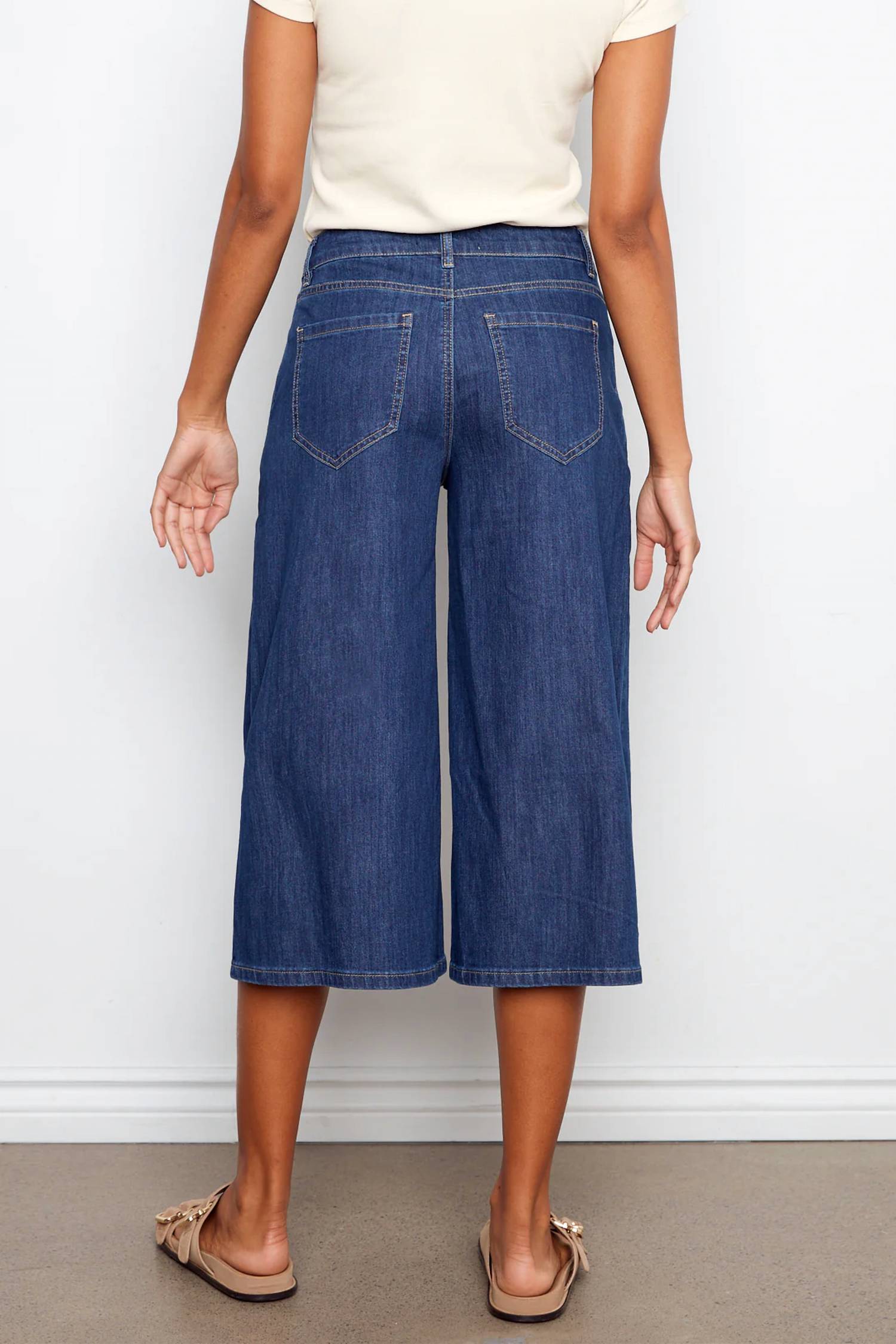 Charlie B - Cropped Denim Palazzo Jean