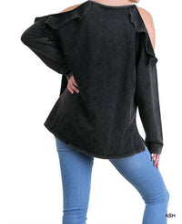 Umgee - Ruffled Open Shoulder Tunic - Plus