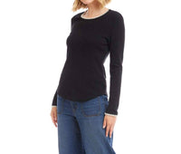 Karen Kane - Liora Long Sleeve Edge Stitch Crewneck Top