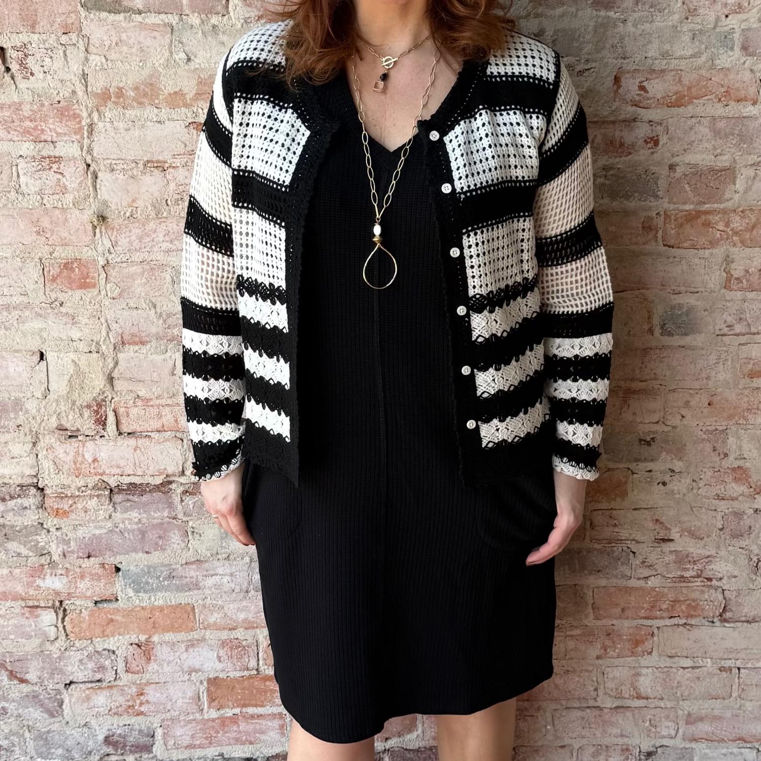 TRIBAL Short Sleeve V Neck Dress in black - women's dress - alternate view