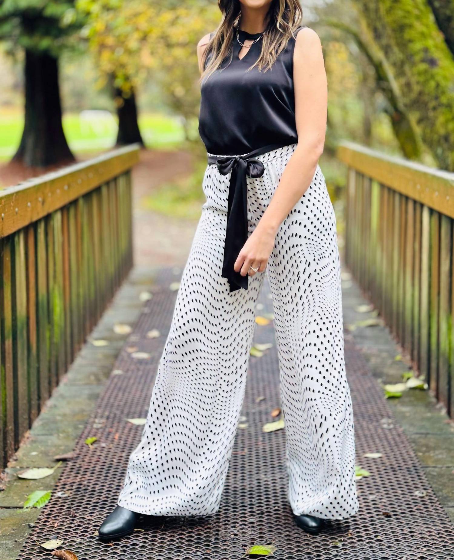 Joseph Ribkoff - Chic Polka Dot Pants