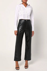 Lulus - Sophisticated Twist Cropped Bustier Button-up Top