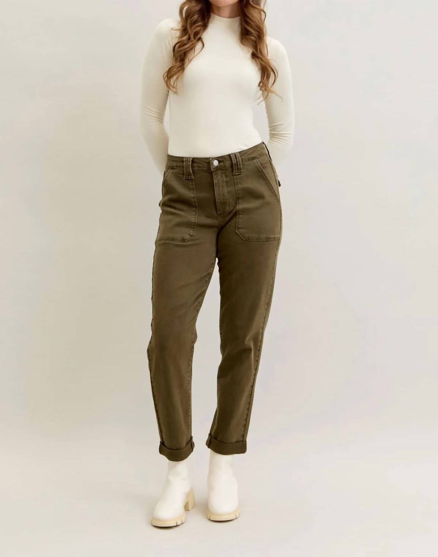 Judy Blue - High Waist Aurora Weekender Garment Dyed Cuffed Jean