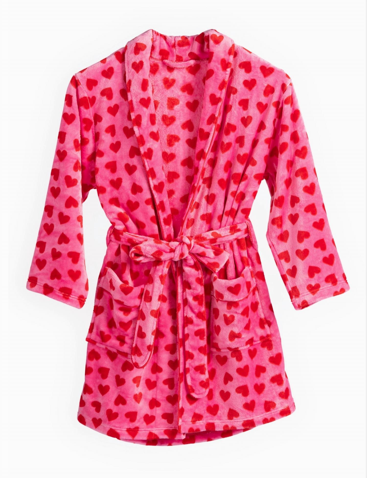 Shiraleah Hearts Cozy Robe in pink - women's intimate - alternate view