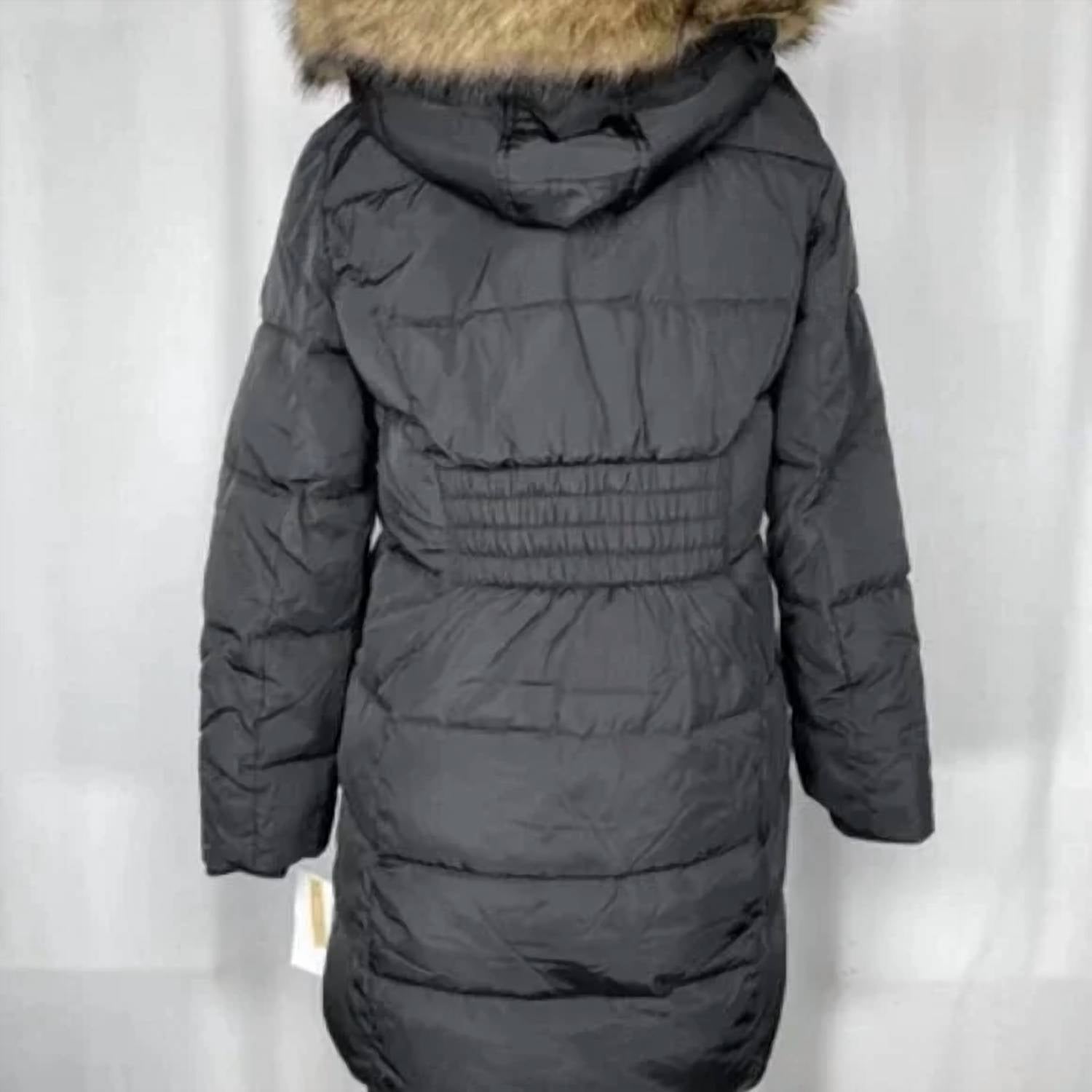 Michael Kors - Faux Fur Trim Hooded Puffer Full Zip Coat