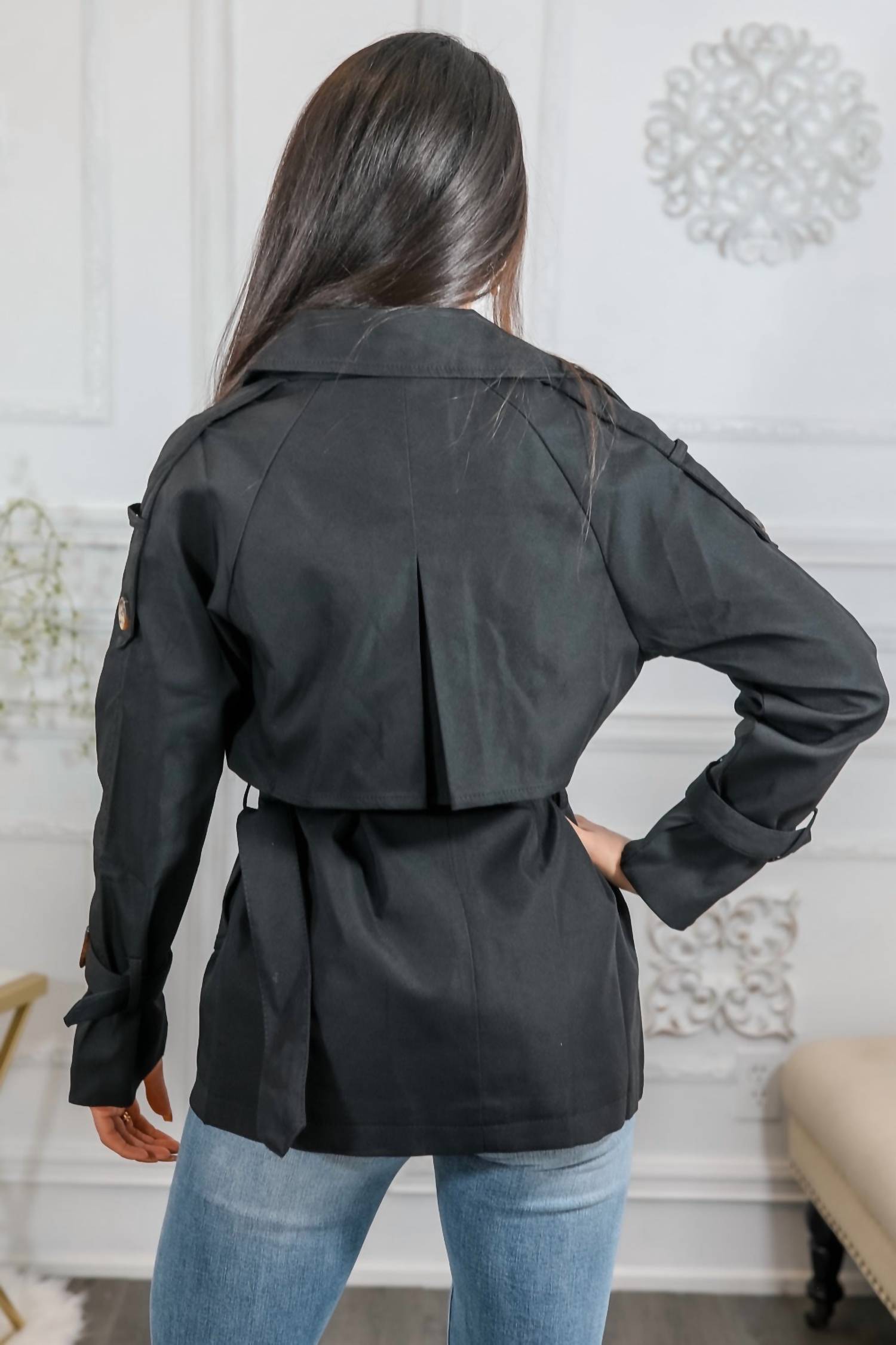 Surelymine - Mid Length Trench Coat Jacket