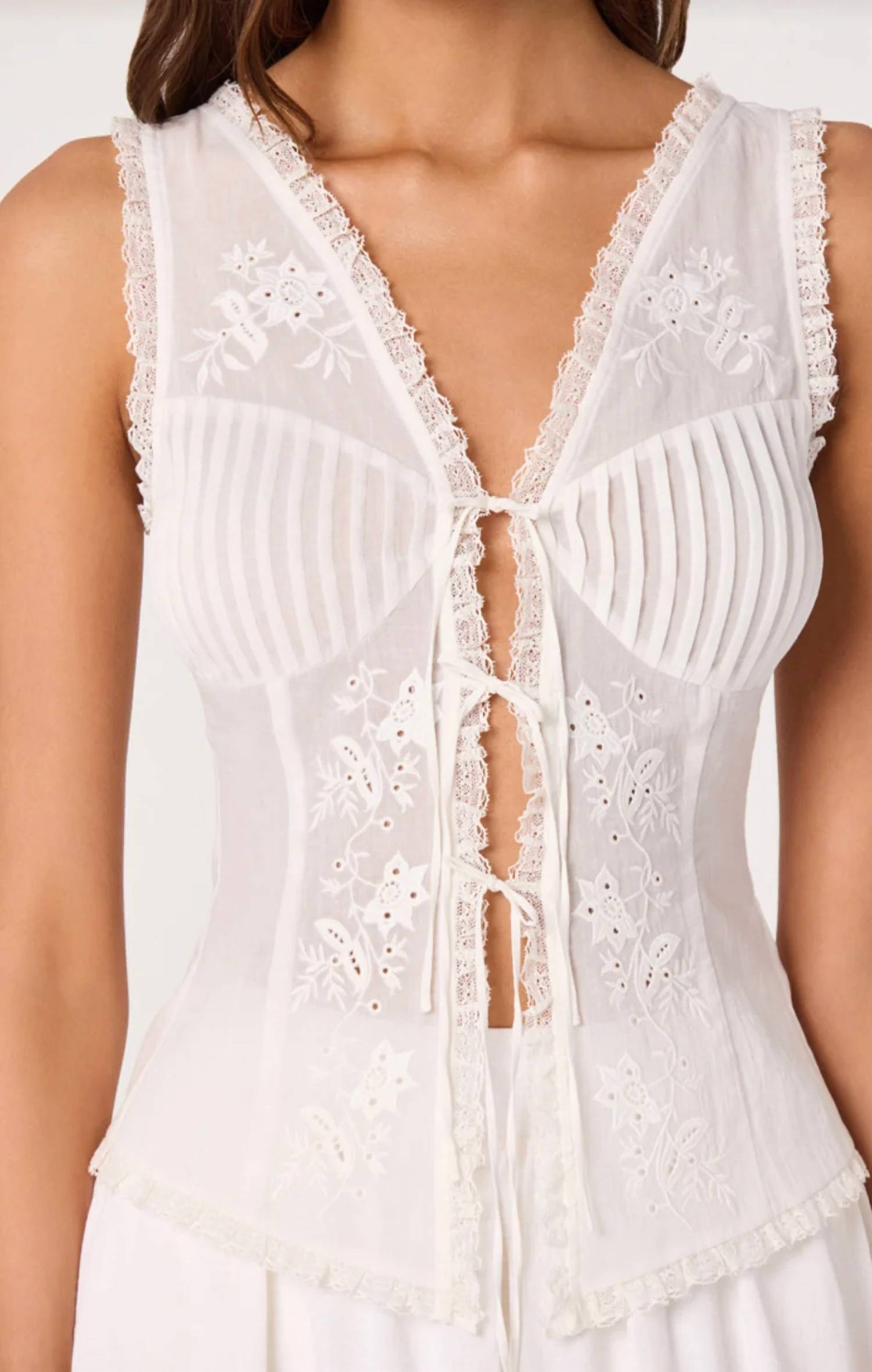 Astr - Carine Eyelet Lace Bustier Top
