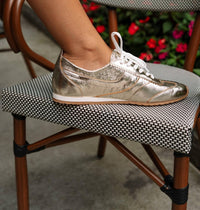 Dolce Vita Women's Delany Crinkle Patent Sneaker in light gold - women's sneaker - view 6