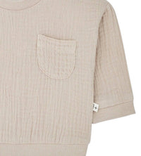 One More In the Family Girl's Lorenzo Sweater in the family girl s lorenzo sweater in dusty pink - kids' sweater - detail view
