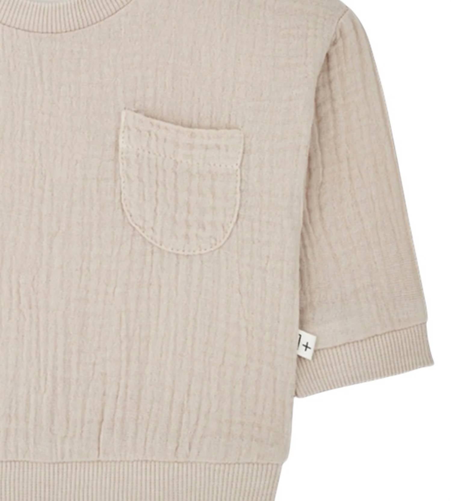 One More In the Family Girl's Lorenzo Sweater in the family girl s lorenzo sweater in dusty pink - kids' sweater - detail view