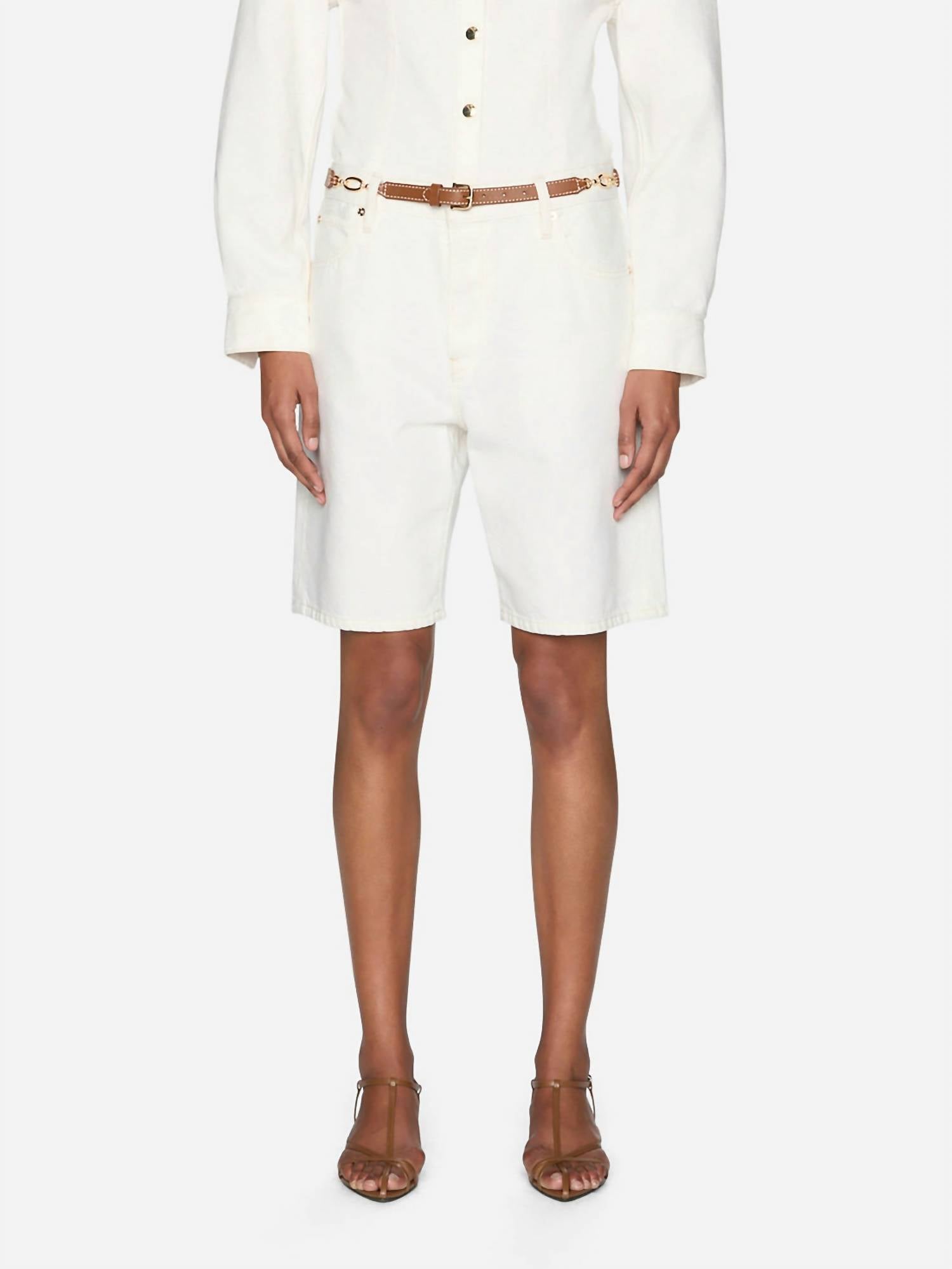 FRAME The Leisure Short in natural clean - women's shorts - detail view