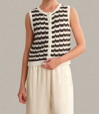 525 America - Isla Striped Button Front Vest
