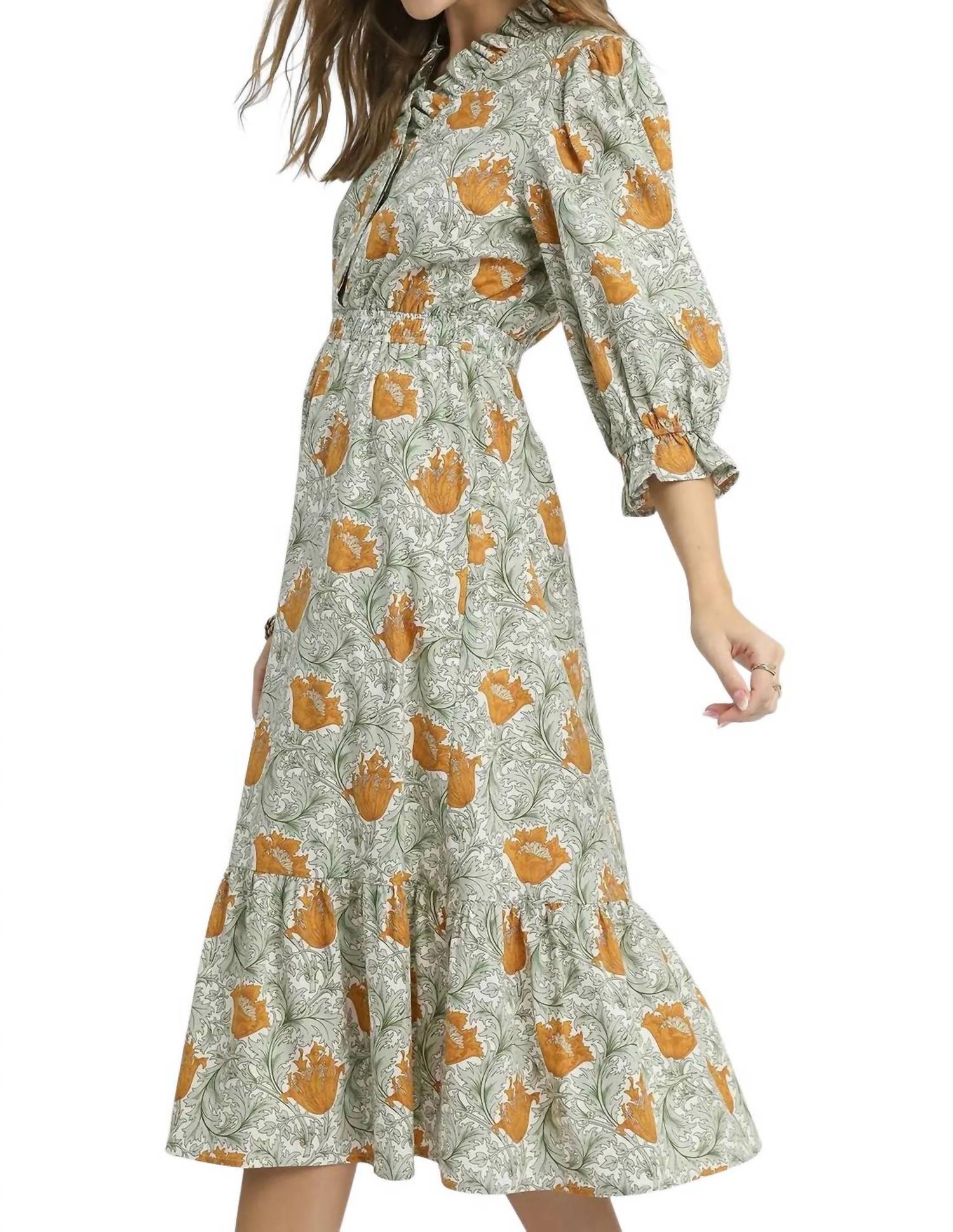Umgee - Abstract Print Midi Dress