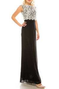 Aidan Mattox - Embellished Lace Top Evening Dress