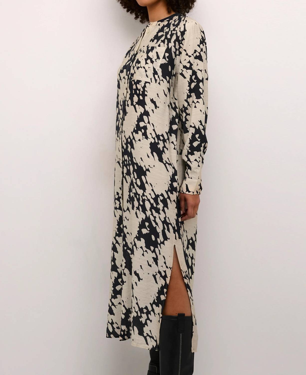 Kaffe - Kalouise Round Neck Midi Shirt Dress