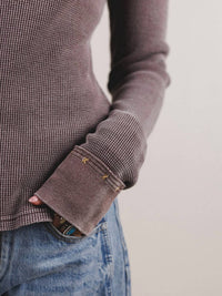 Easel - Embroidered Neck Thermal Top