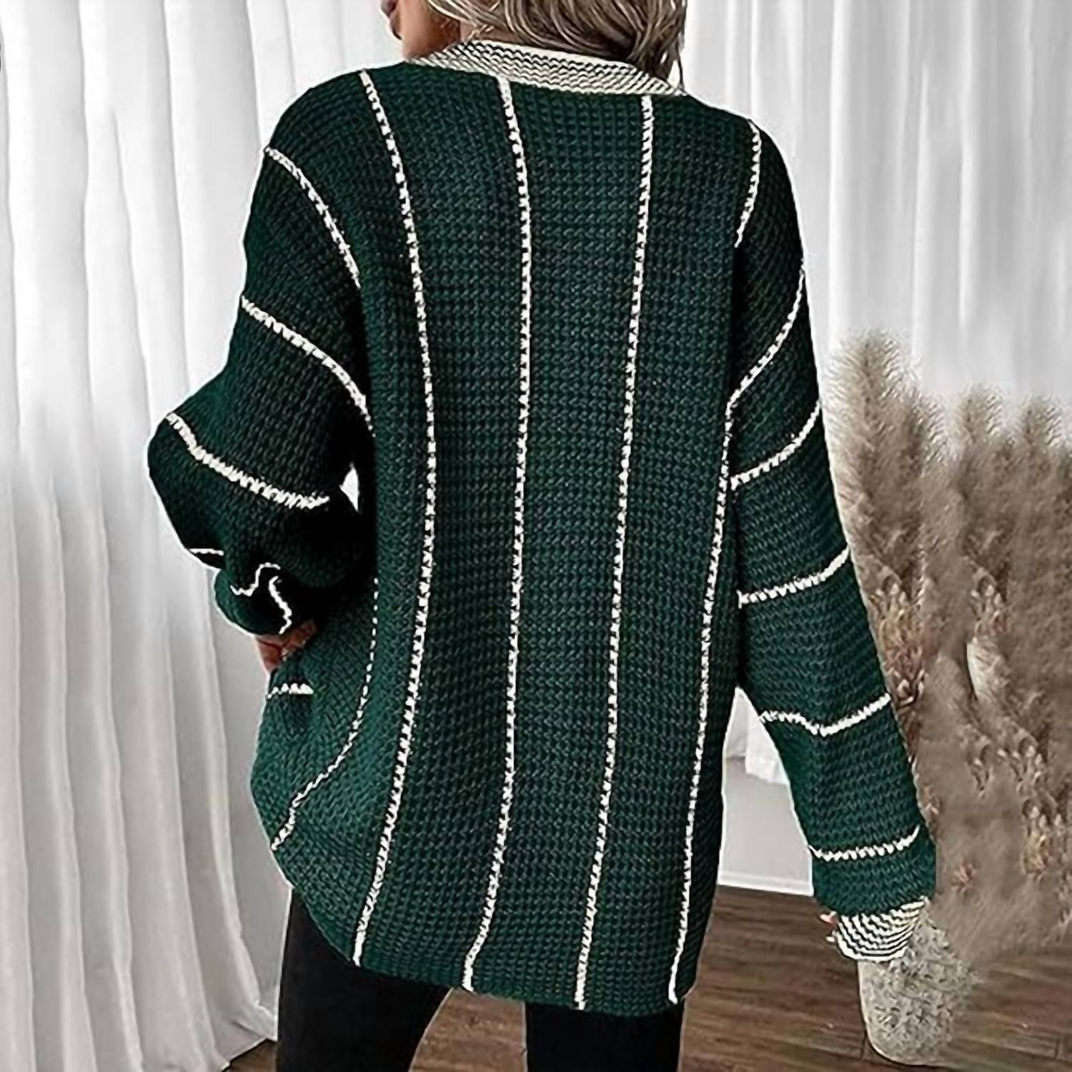 Miss Sparkling - Slouchy V-neck Sweater