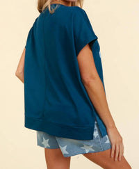 Haptics - Give Me Liberty Boxy Short Seeve V-neck Tee
