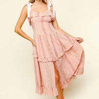 Kori - Striped Floral Dress