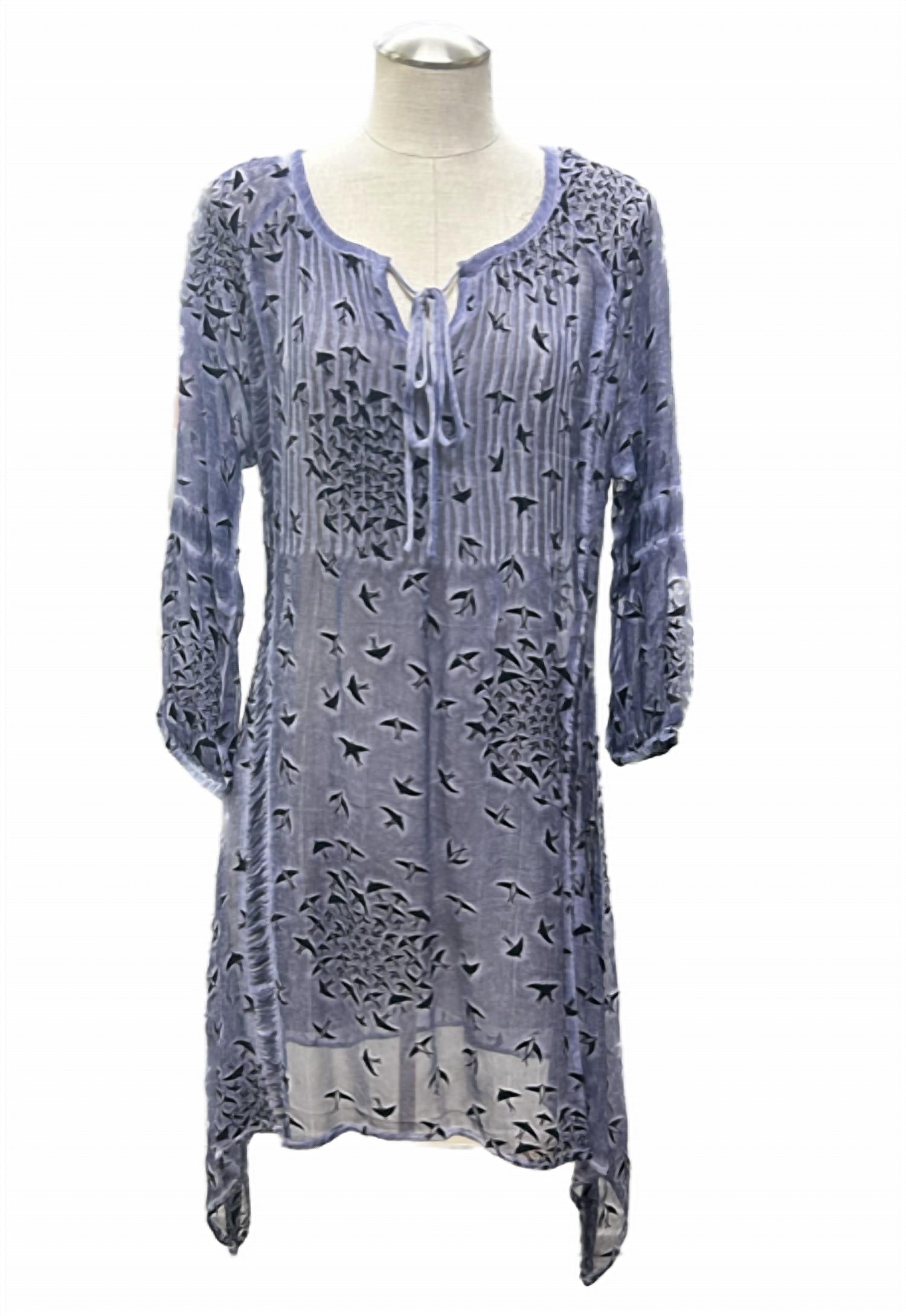 PINTUCK BIRDS DRESS