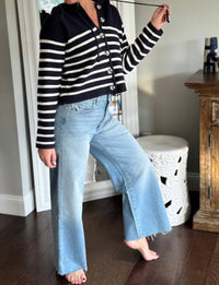 Central Park West - Maple Striped Dickey Sweater Jacket