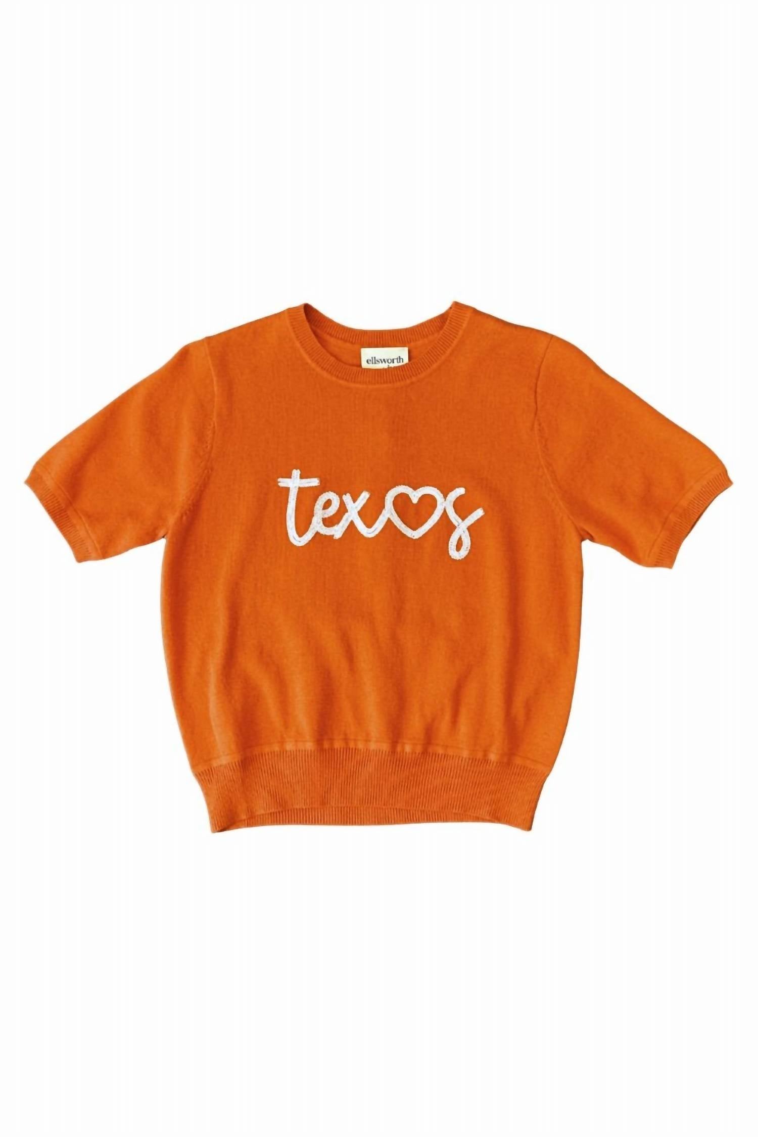 Ellsworth + Ivey - Women's Texas Short Sleeve Embroidered Sweater