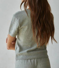 By Together - Jillian Short Sleeve Crop Knit Sweater