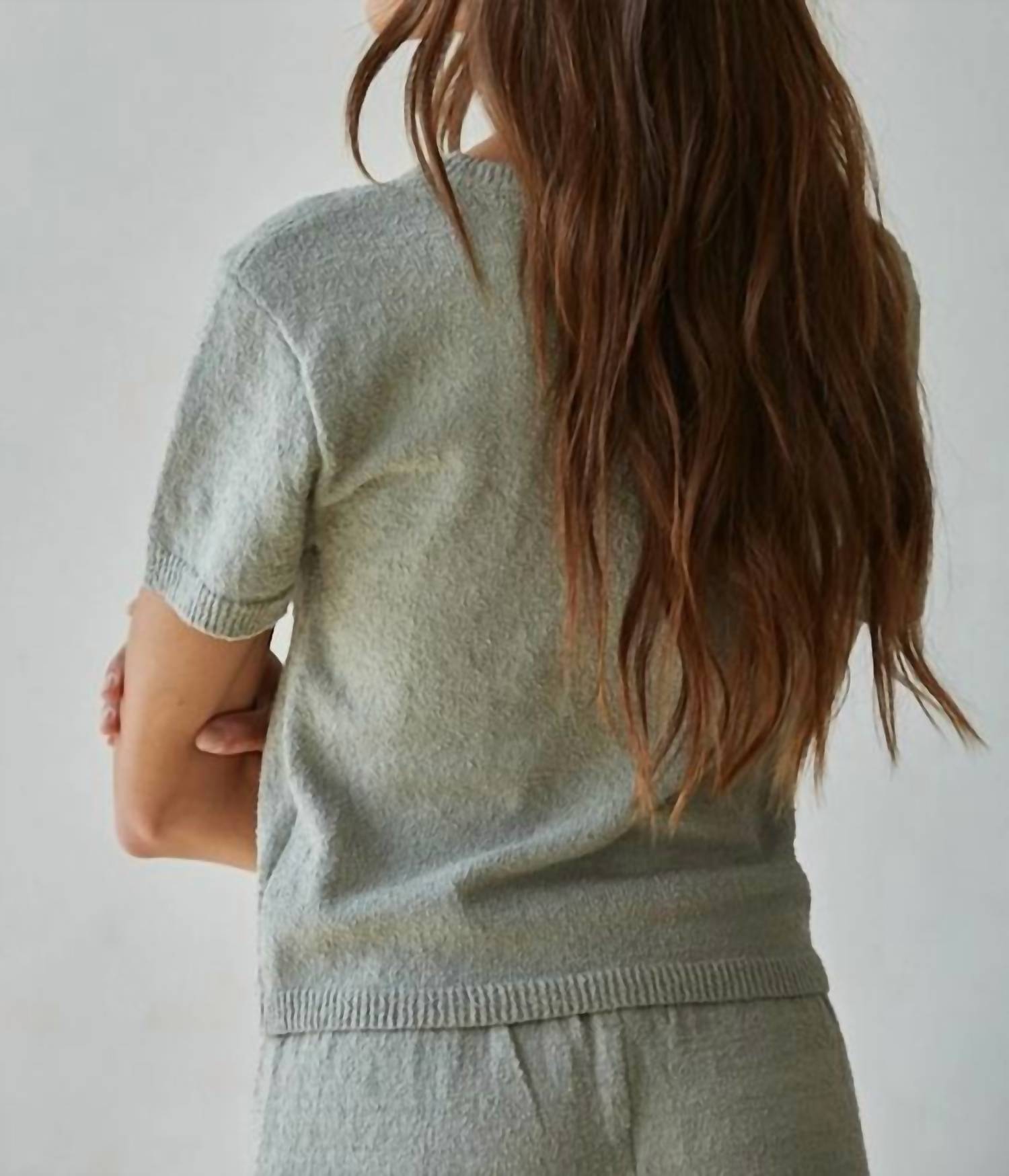 By Together - Jillian Short Sleeve Crop Knit Sweater