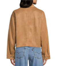 Blu Pepper - Suede Button Down Cropped Jacket