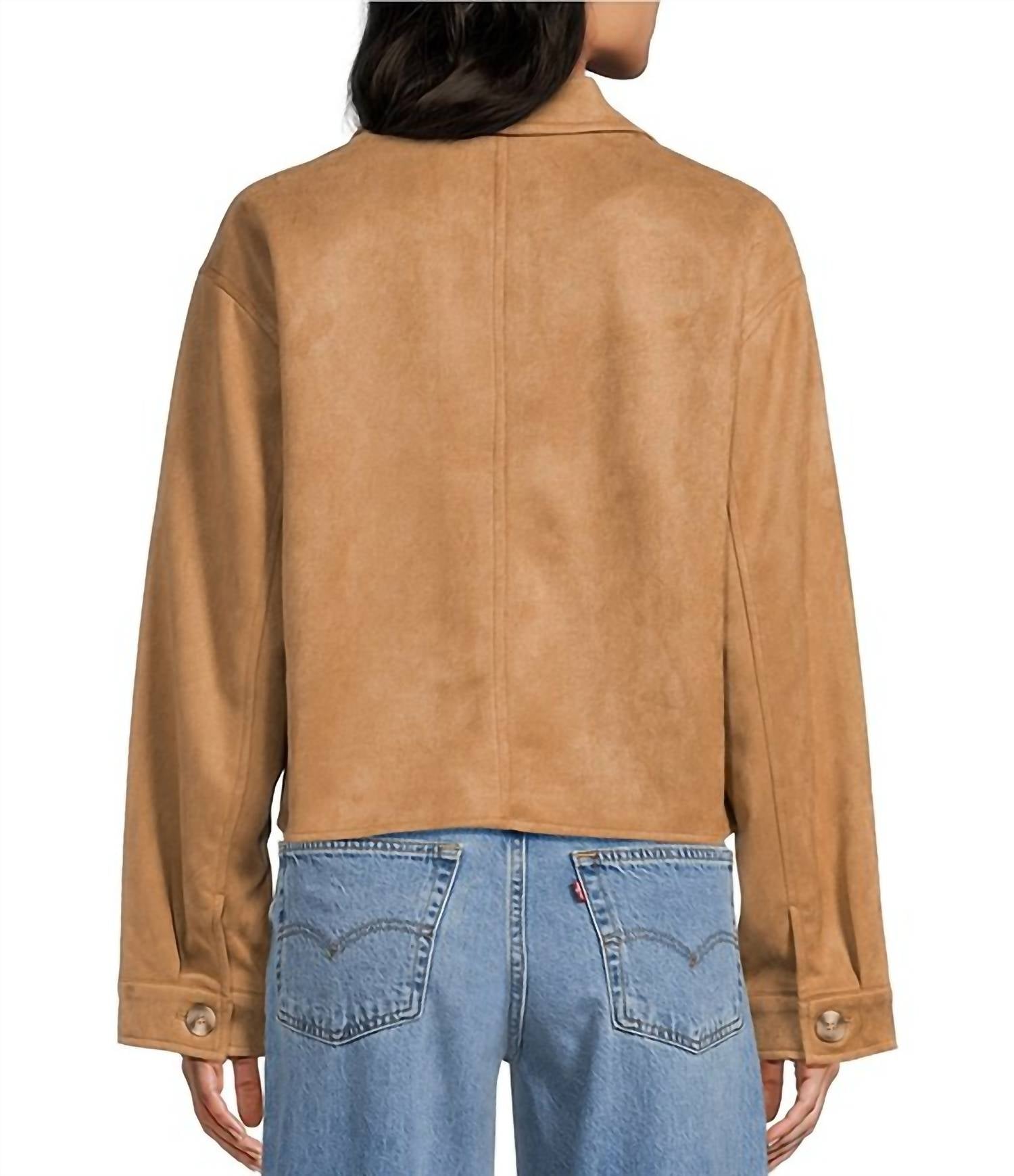 Blu Pepper - Suede Button Down Cropped Jacket