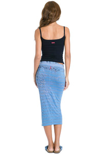 Hard Tail Forever - Chambray Stripe Midi Pencil Skirt