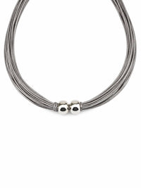 Coronet - Women's Magnetic Grey Cord Beads Necklace