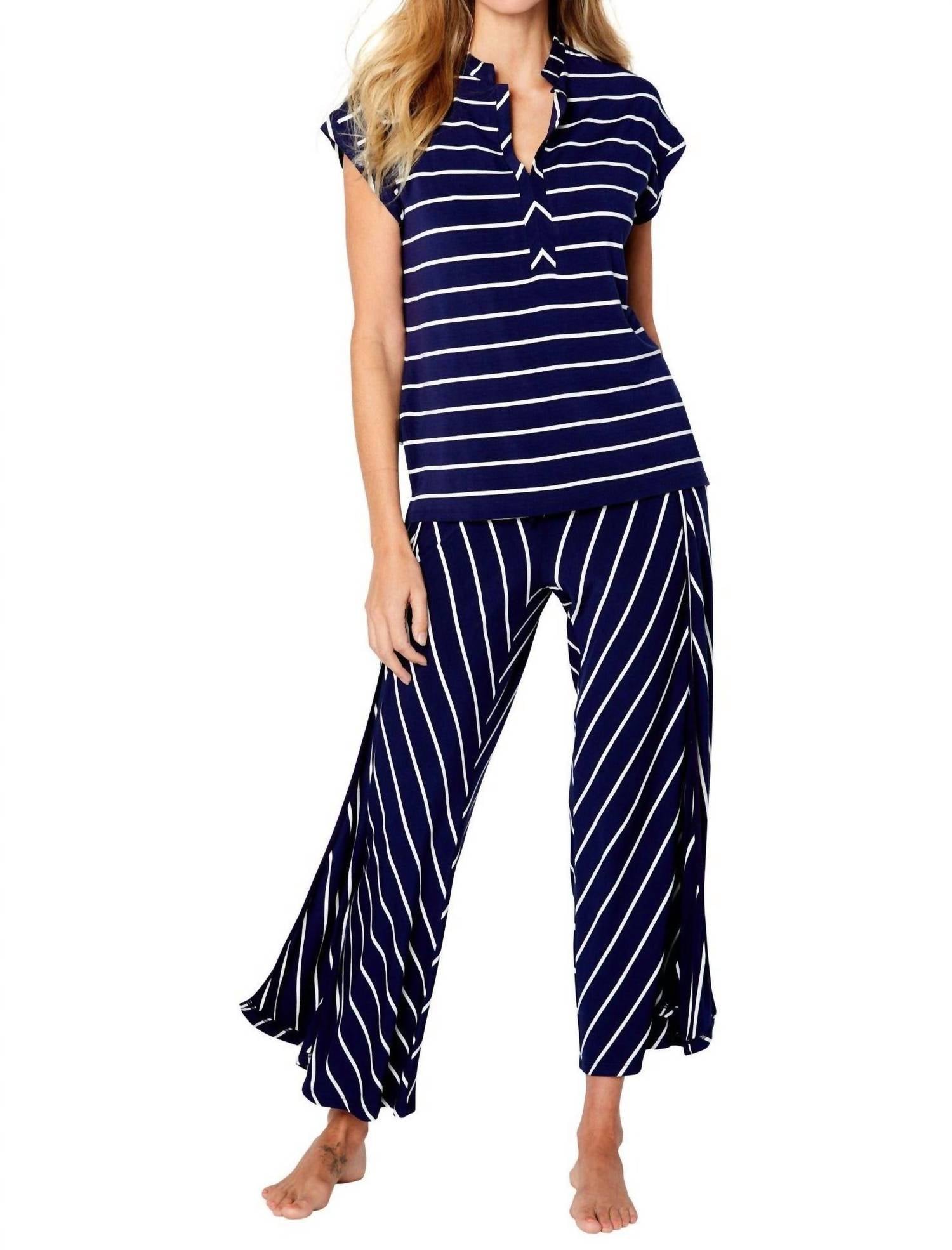 Twelve Eighty Eight - Marina Stripes Drop Shoulder Loungewear Set