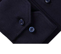 Emanuel Berg Men's Modern 4flex Stretch Knit Shirt in navy solid - men's long sleeve top - alternate view