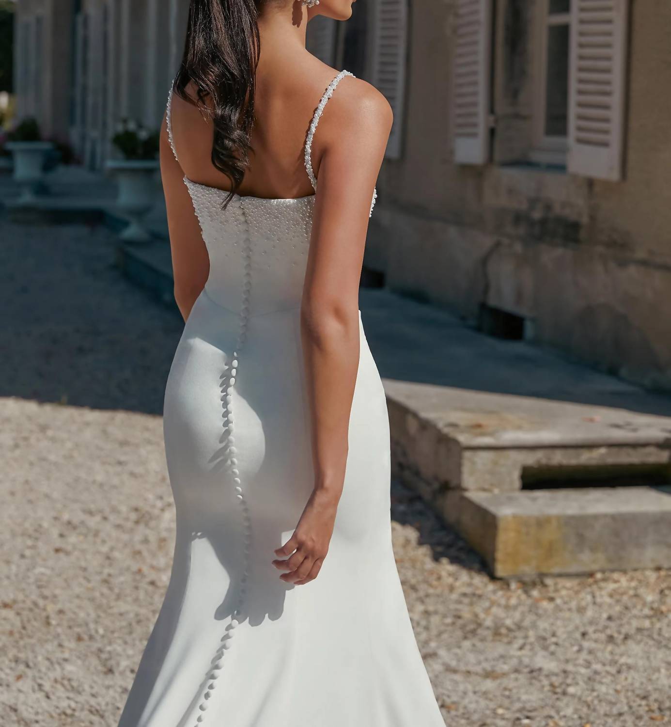 Sincerity - Stretch Crepe Fit And Flare Wedding Gown