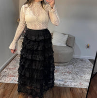 Urban Daizy - Sophia Layered Ruffle Maxi Skirt